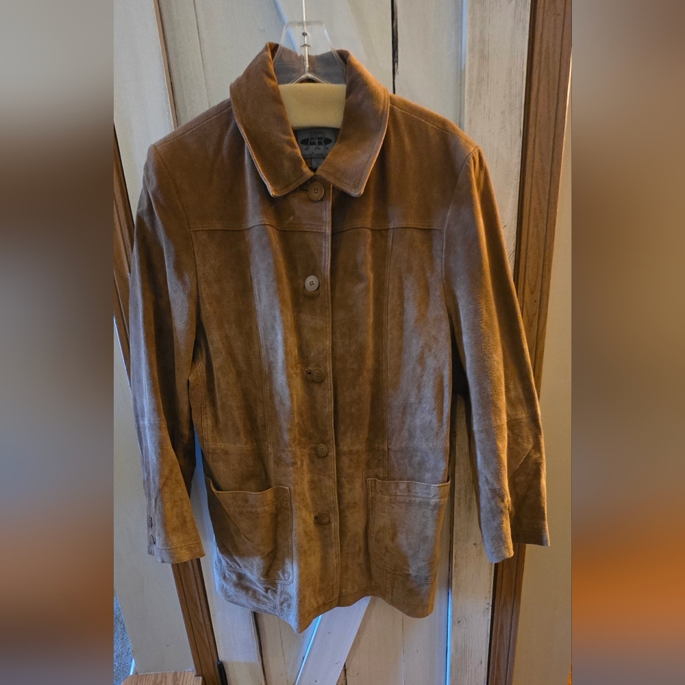 Bernardo Brown Suede Button-Front Jacket